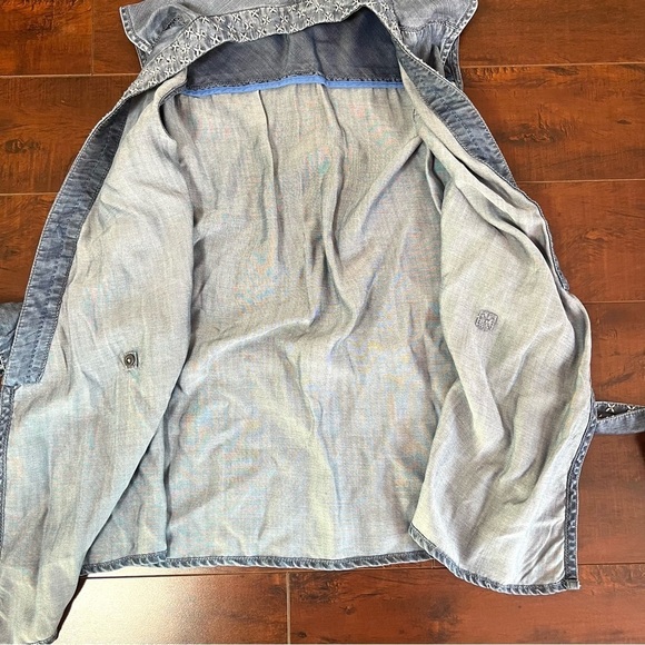 ANTHROPOLOGIE Holding Horses Stitched Chambray Vest Tie Waist Size Small - Picture 10 of 15